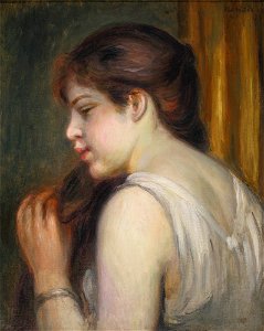 Renoir - JEUNE FILLE SE PEIGNANT, circa 1891-1892