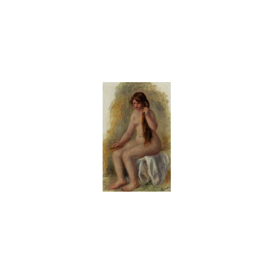 Renoir - FEMME NUE ASSISE SE COIFFANT