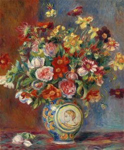 Renoir - Vase de fleurs, 1881, 65.4 x 54.3 cm