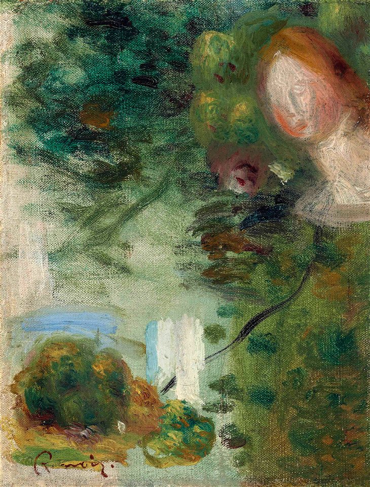 Renoir - Paysage et tête de femme (fragment), circa 1910