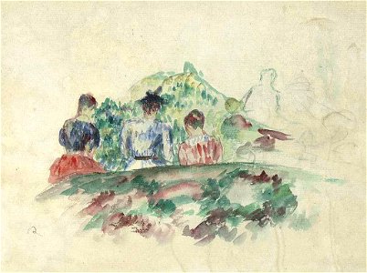 Renoir - Esquisse de personnages dans un paysage, circa 1900