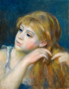 Renoir - TÊTE DE JEUNE FILLE SE COIFFANT, 1890