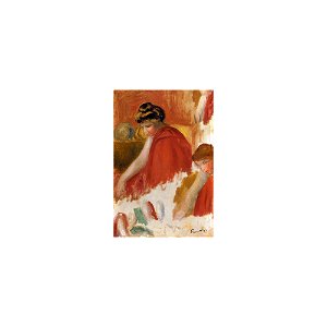 Renoir - FEMME AU PEPLUM ROUGE, TÊTE, BRAS, 1895