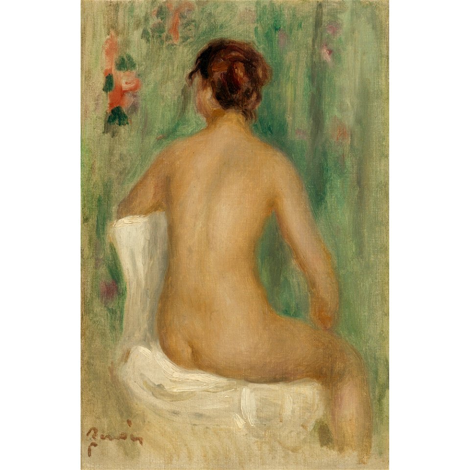 Renoir - NU ASSIS, DE DOS, circa 1895