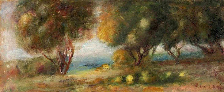Renoir - Paysage au bord de la mer, 14.3 x 32.3 cm
