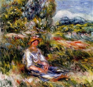 Renoir - young-girl-seated-in-a-meadow-1916.jpg!PinterestLarge