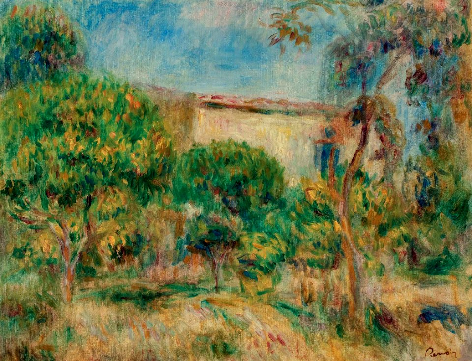 Renoir - Paysage, la maison vue de la ferme, 1915