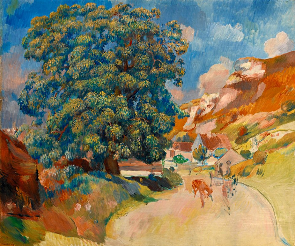 Renoir - LE GRAND ARBRE AU BORD DE LA ROUTE, 1886
