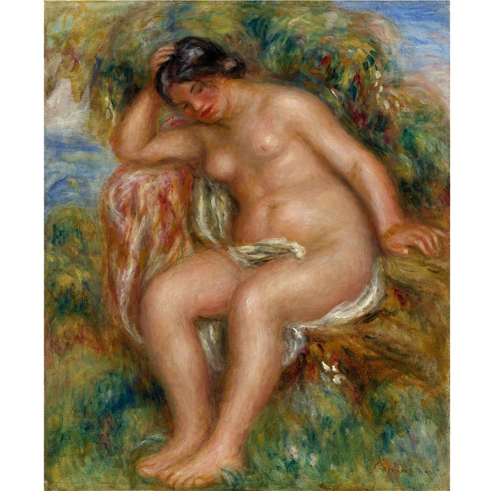 Renoir - LE REPOS DE LA BAIGNEUSE, circa 1912-14