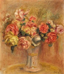 Renoir - Roses dans un vase de fleurs, 42.1 x 36.7 cm