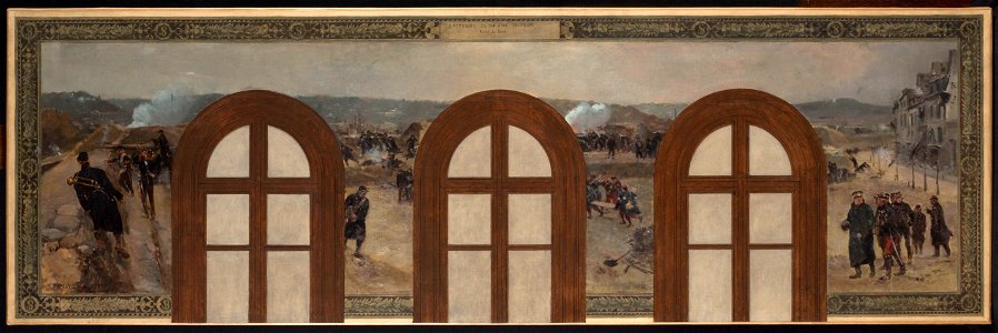 René Joseph Gilbert - Esquisse pour le cabinet du Préfet à l'Hôtel de Ville de Paris , Batteries du 6ème secteur, Point du Jour. - PPP3974 - Musée des Beaux-Arts de la ville de Paris