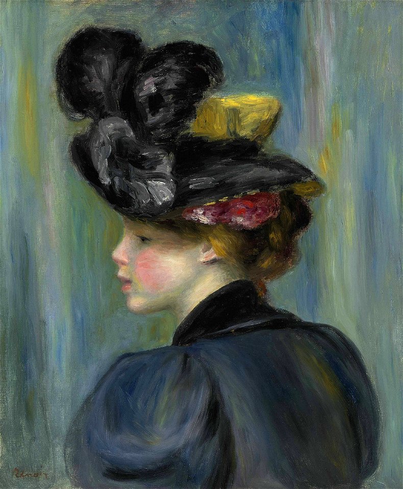 Renoir - Jeune femme au chapeau noir, 1895
