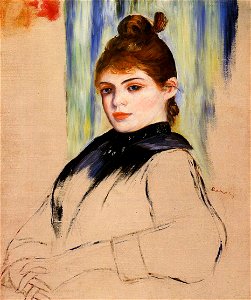 Renoir - young-woman-with-a-bun-in-her-hair-1882.jpg!PinterestLarge. Free illustration for personal and commercial use.
