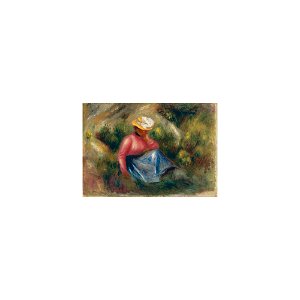 Renoir - JEUNE FEMME ASSISE AVEC CHAPEAU, circa 1900