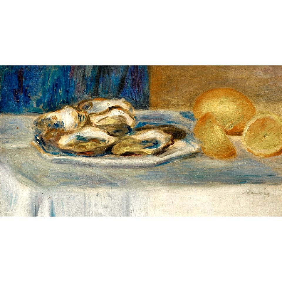Renoir - NATURE MORTE AUX CITRONS ET AUX HUÏTRES, circa 1900