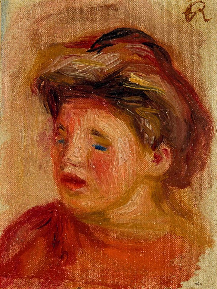 Renoir - Tête de jeune fille, circa 1900, 15.5 x 11.7 cm