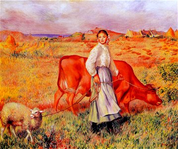 Renoir - shepherdess-1887.jpg!PinterestLarge. Free illustration for personal and commercial use.