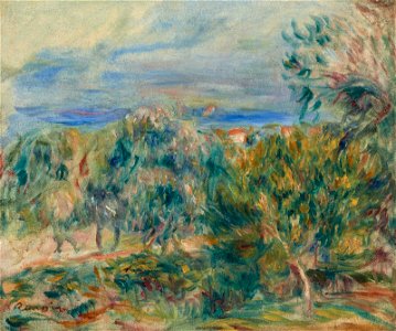 Renoir - Paysage à Cagnes, circa 1910, 32.2 x 38.3 cm