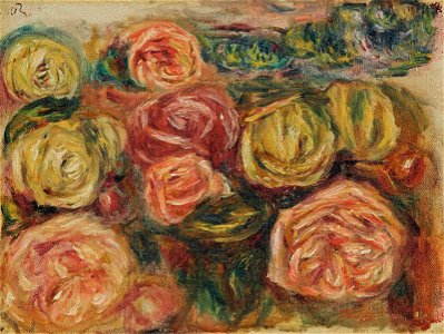 Renoir - Roses et paysage, 25 x 33.5 cm