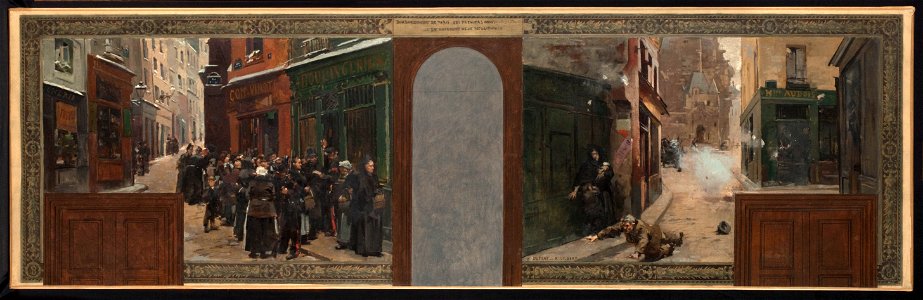 René Joseph Gilbert - Esquisse pour le cabinet du Préfet à l'Hôtel de Ville de Paris , Le bombardement de la montagne Sain - PPP3976 - Musée des Beaux-Arts de la ville de Paris