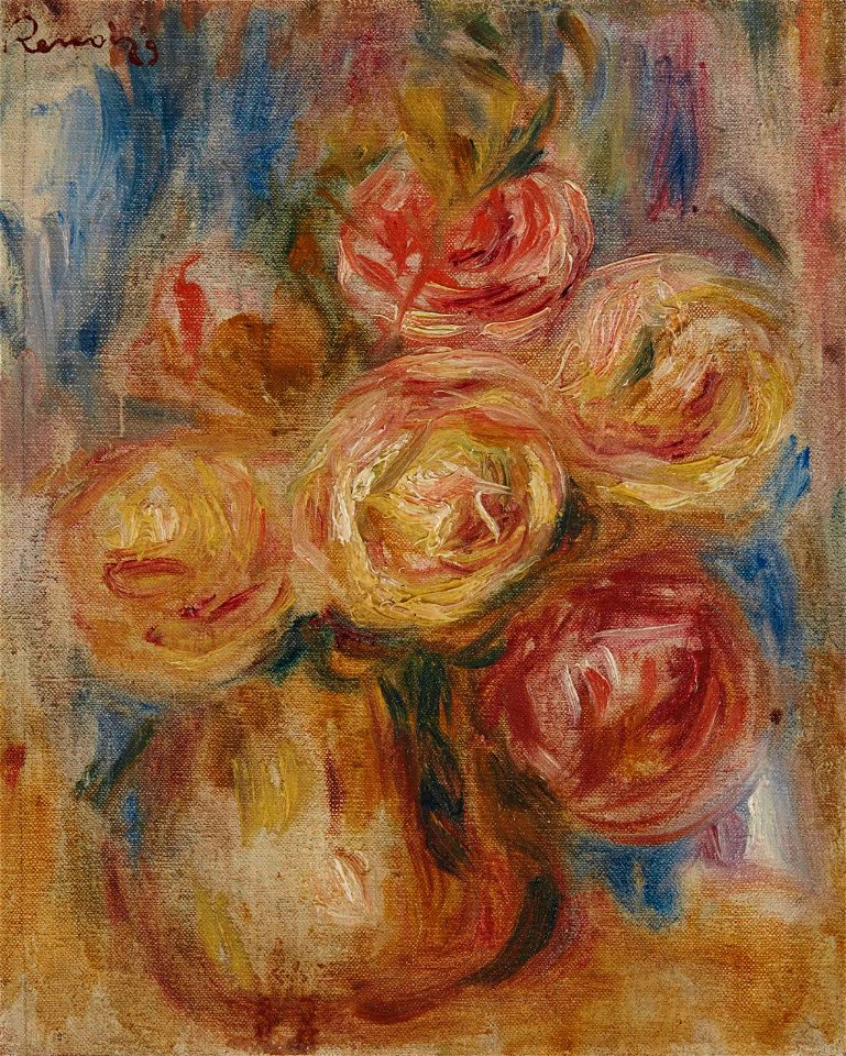 Renoir - Roses, 1919, 26.2 x 21.5 cm