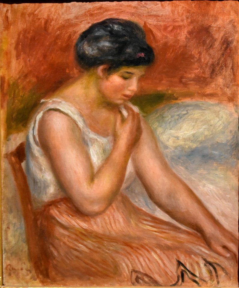 Renoir, Seated Girl in Striped Skirt, 1895-96, Ny Carlsberg Glyptotek, Copenhagen