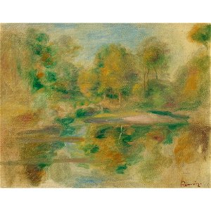 Renoir - PAYSAGE, ÉTANG ET FOND D'ARBRES, 1913