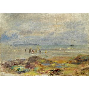 Renoir - ROCHERS AVEC PÊCHEURS DE CREVETTES, circa 1892