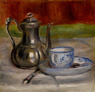 Teapot and cup (Théière et tasse) by Pierre-Auguste Renoir. Free illustration for personal and commercial use.