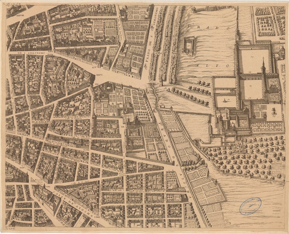 Reproduction of Pedro Teixeira's Topographia de la Villa de Madrid (1656), 1881 14