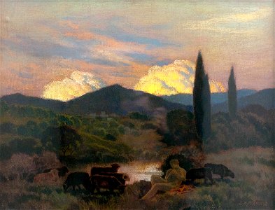 René Ménard Pâtre au crépuscule, Provence