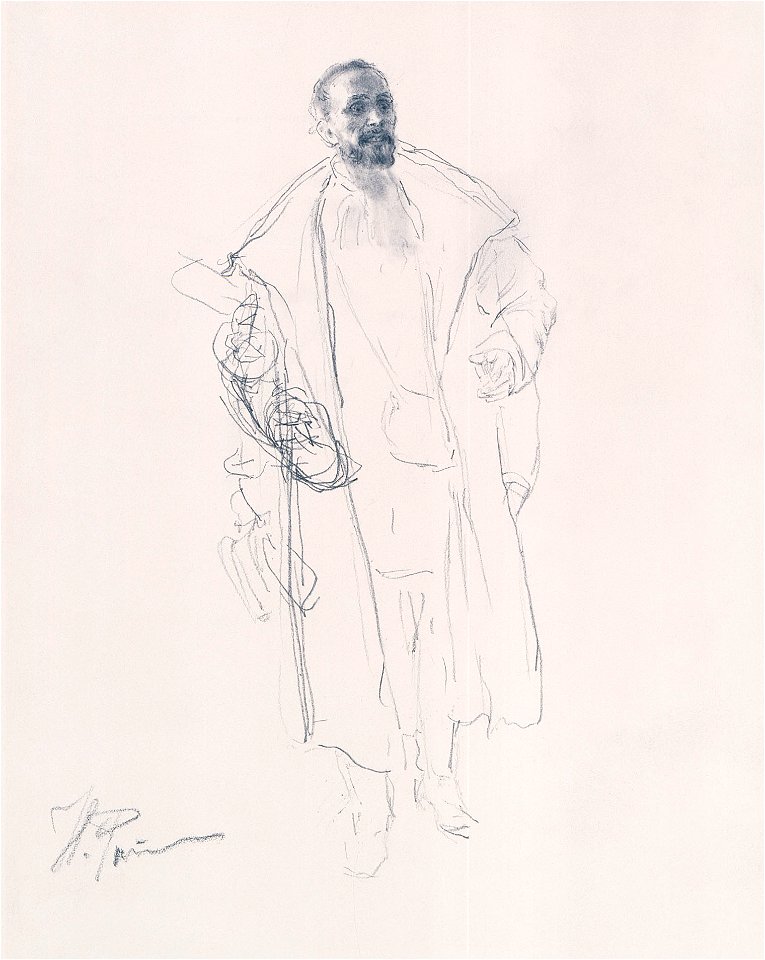Repin Entering Man sketch 1883 Ateneum