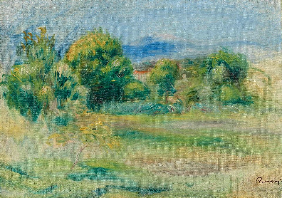 Renoir - Pré et maisons derrière les arbres, 1905