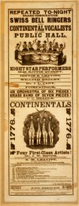 Repeated to-night grand combination Swiss bell ringers and Continental Vocalists at the public hall LCCN2014635900