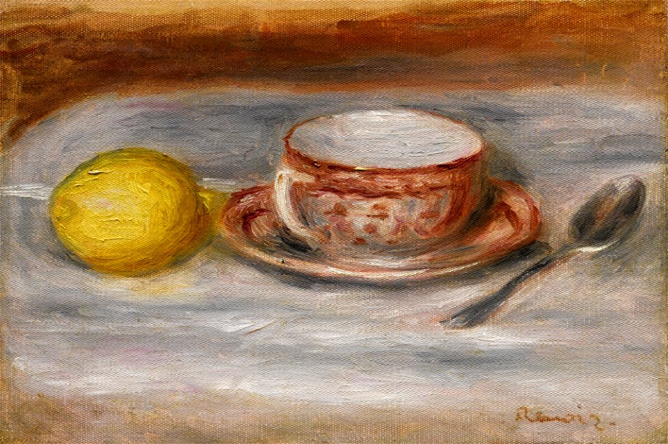 Renoir - TASSE DE THÉ, CUILLER ET CITRON, 1909