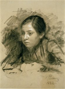 Repin Portrait of Vera Repina as a Child 1882 grm