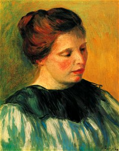 Renoir - Tête de femme (Jeune femme au chignon), circa 1895