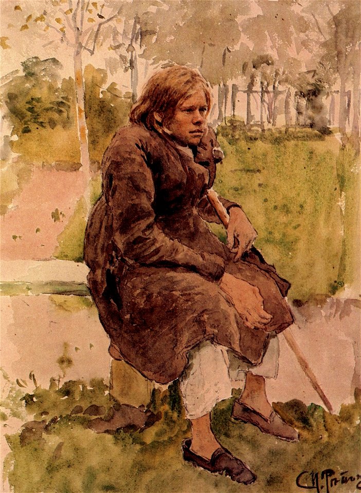 Repin Hunchback watercolor study 1880 grm