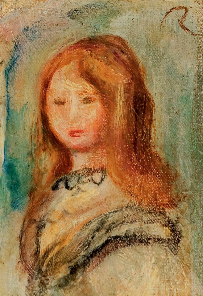 Renoir - Portrait de jeune fille, 9 x 6 cm