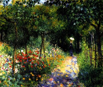 Renoir Woman at the garden. Free illustration for personal and commercial use.