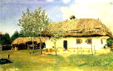 Repin-Ukrainian Hut (1880). Free illustration for personal and commercial use.