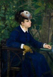 Renoir Femme dans un jardin. Free illustration for personal and commercial use.