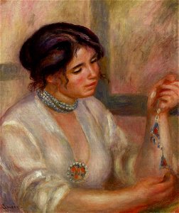 Renoir - woman-with-a-necklace-1910.jpg!PinterestLarge. Free illustration for personal and commercial use.