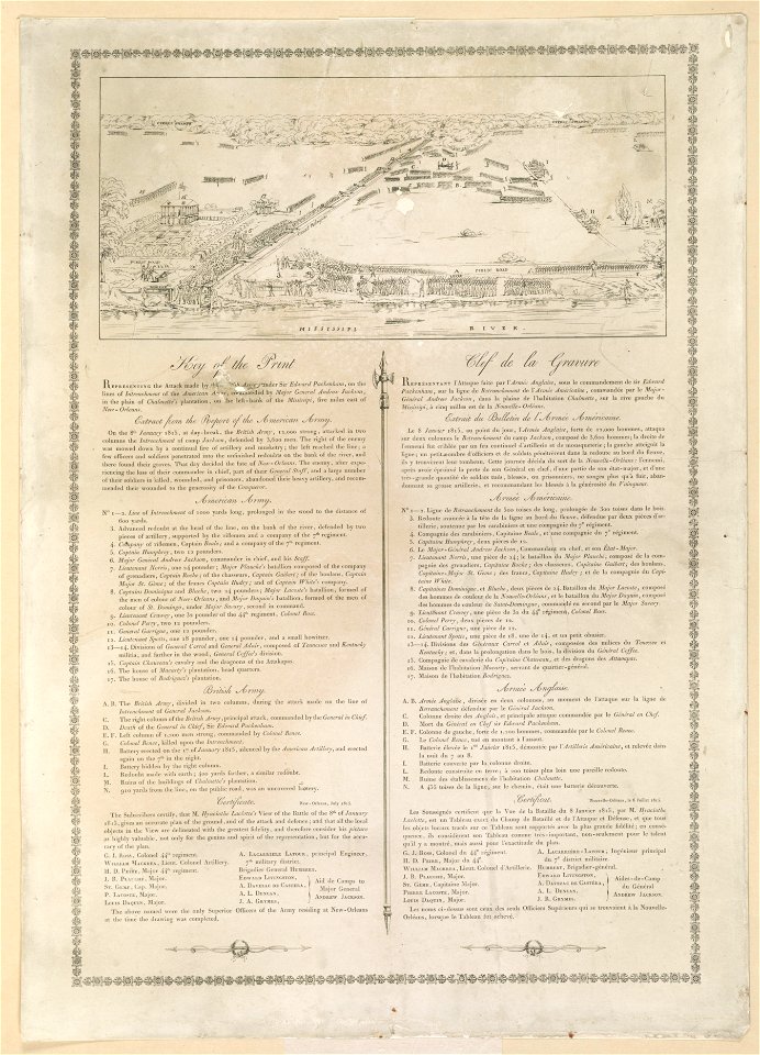 Represents an attack on the British Army under Sir Edward Packenham LCCN2003674792