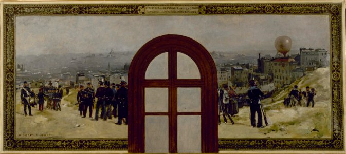 René Joseph Gilbert - Esquisse pour le cabinet du préfet de l'Hôtel de Ville de Paris , Le départ du ballon Armand Barbès - PPP3975 - Musée des Beaux-Arts de la ville de Paris