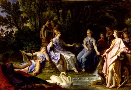 René-Antoine Houasse - Story of Minerva - The Muses Showing Minerva Hippocrene Waters of the River that Brings Out Pegasus, 1696