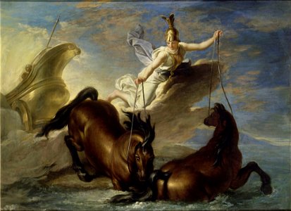 René-Antoine Houasse - Story of Minerva - Minerva Watering her Horses into the Sea, 1688