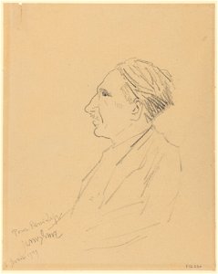 René Lyr, drawing by James Ensor, Prints Department, Royal Library of Belgium, F. 12130