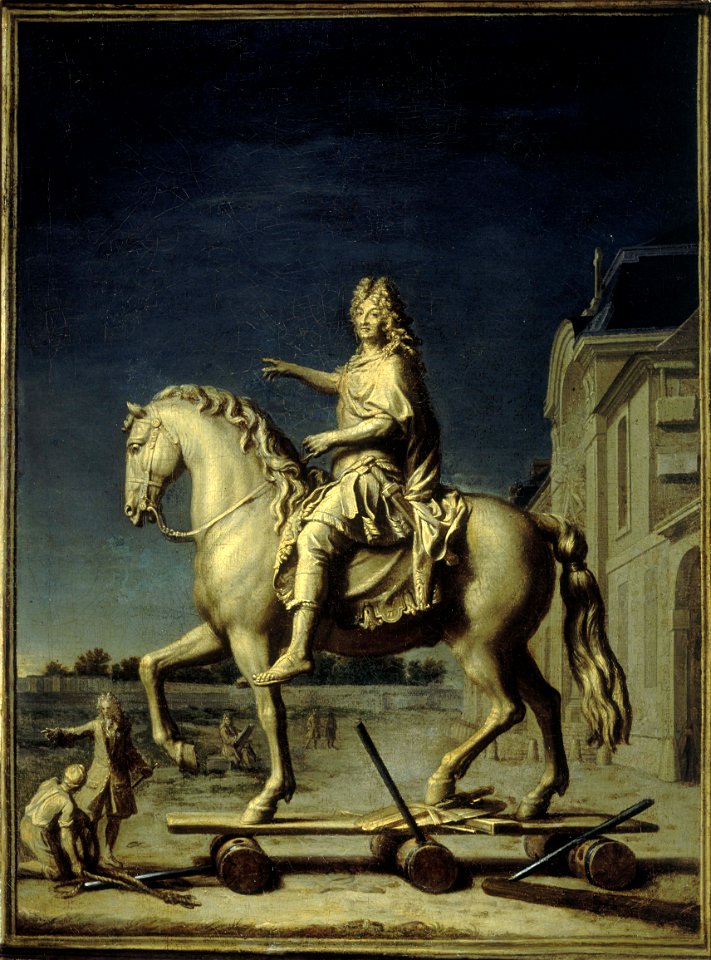René-Antoine Houasse - Transport sur la place Louis-le-Grand de la statue de Louis XIV de Girardon, le 16 juillet 1699 - P156 - Musée Carnavalet
