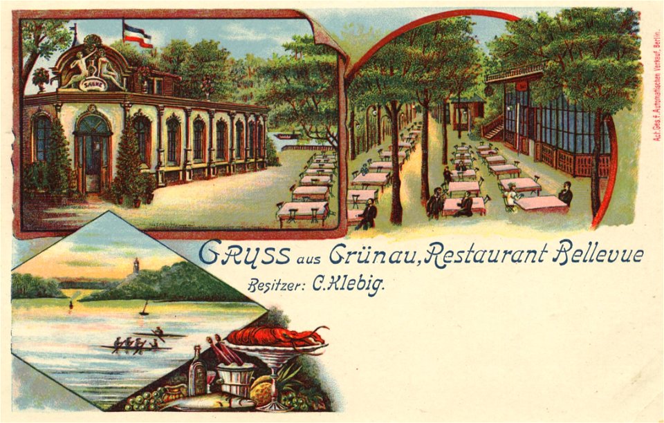 Restaurant Bellevue Am Langen See in Grünau um 1900